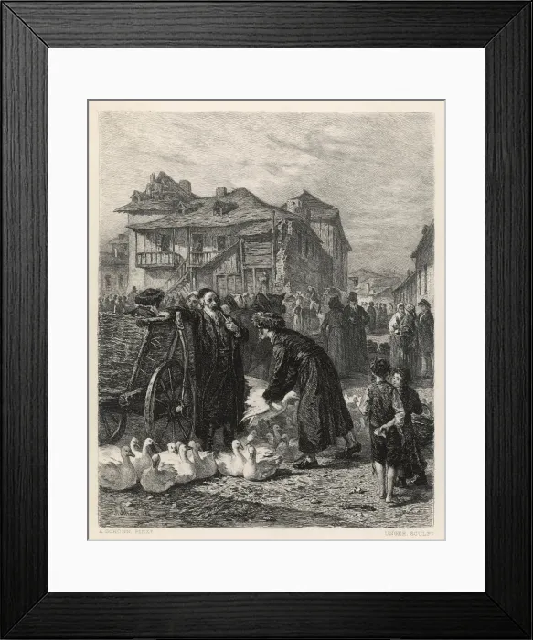 Framed Print : GOOSE MARKET IN POLAND