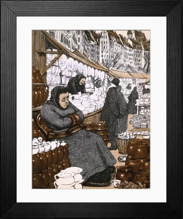 Framed Print : LEIPZIG MARKET / POTTERY Framed Print : LEIPZIG MARKET / POTTERY