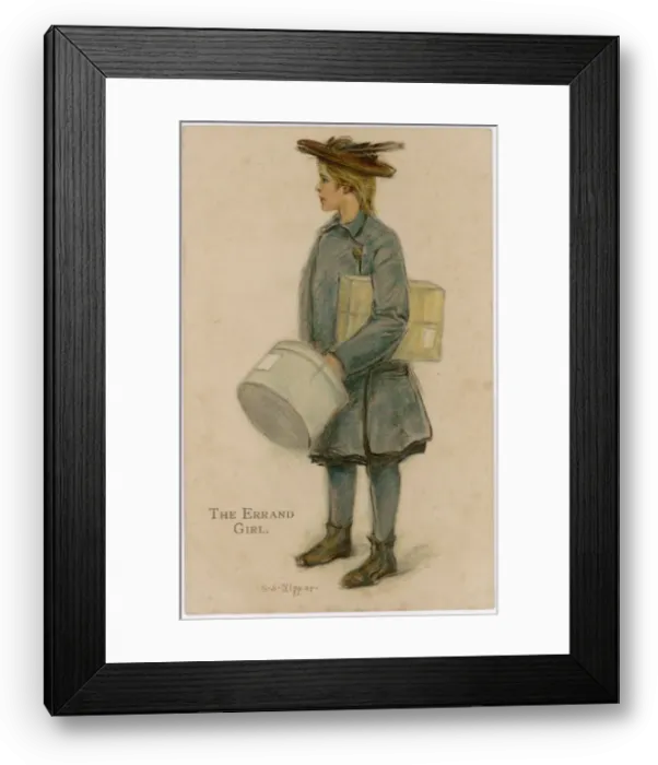 Framed Print : Errand Girl - circa 1905 Framed Print : Errand Girl - circa 1905