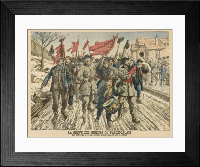 Framed Print : FRENCH MINERS STRIKE Framed Print : FRENCH MINERS STRIKE