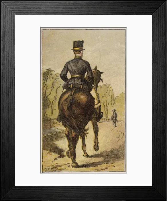 Framed Print : Groom. London characters: the GROOM accompanies his mistress to Rotten Row in Hyde Park Framed Print : Groom. London characters: the GROOM accompanies his mistress to Rotten Row in Hyde Park