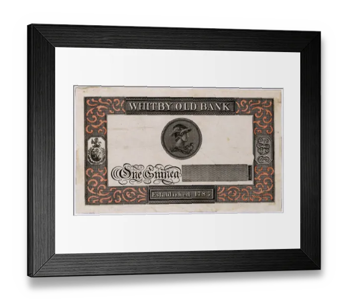 Framed Print : GUINEA NOTE FROM WHITBY Framed Print : GUINEA NOTE FROM WHITBY
