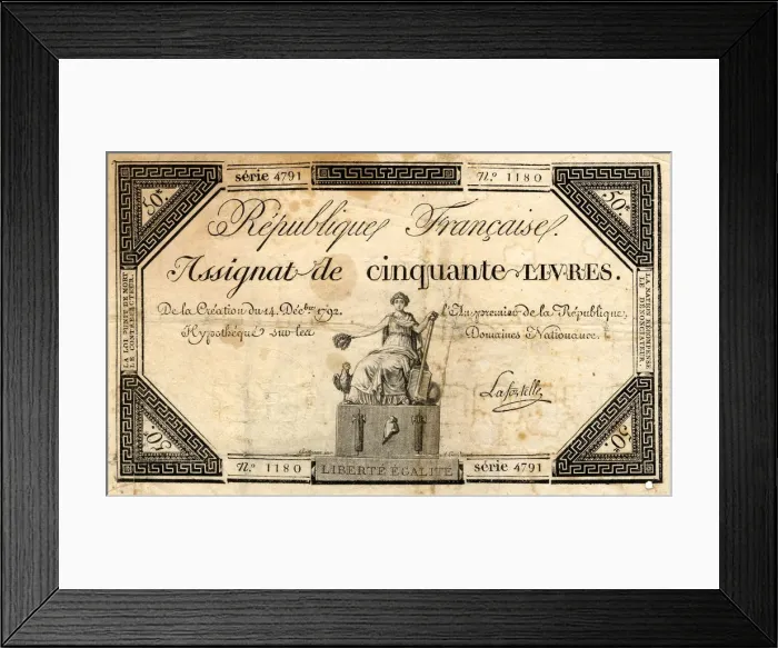 Framed Print : REVOLUTIONARY ASSIGNAT Framed Print : REVOLUTIONARY ASSIGNAT