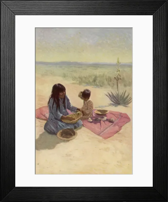 Framed Print : PIMA BASKET MAKER Framed Print : PIMA BASKET MAKER