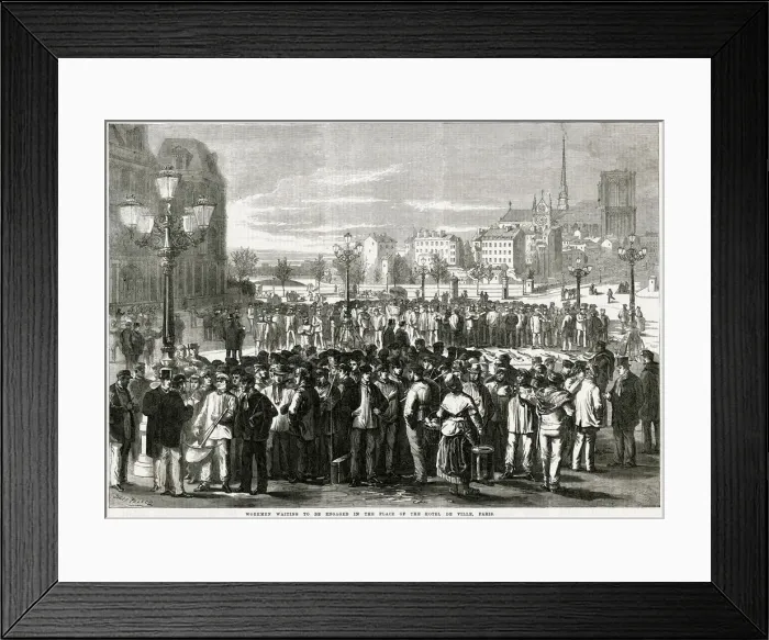 Framed Print : WORKMEN WAITING FOR JOBS Framed Print : WORKMEN WAITING FOR JOBS