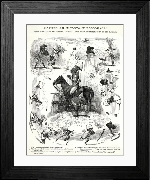 Framed Print : WAR REPORTERS MOCKED 1880 Framed Print : WAR REPORTERS MOCKED 1880