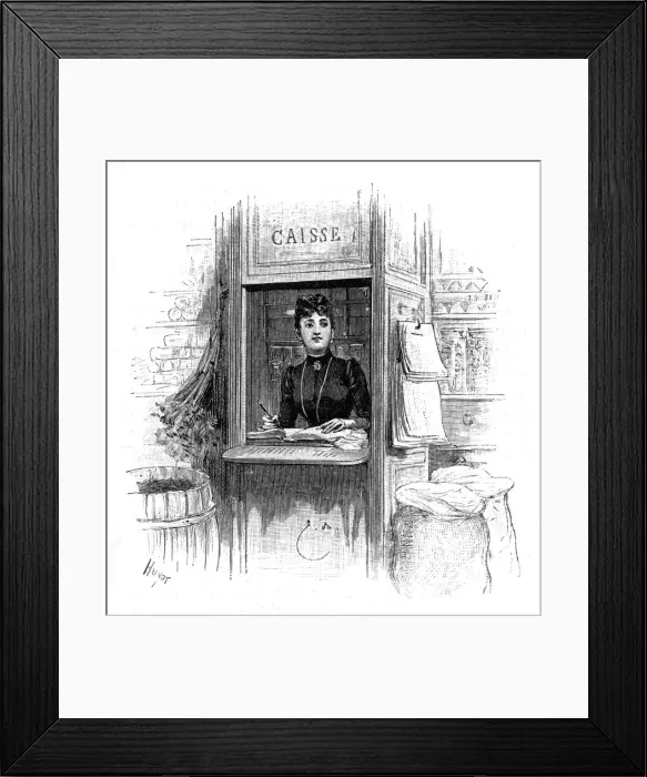 Framed Print : FRENCH CASHIER 1890