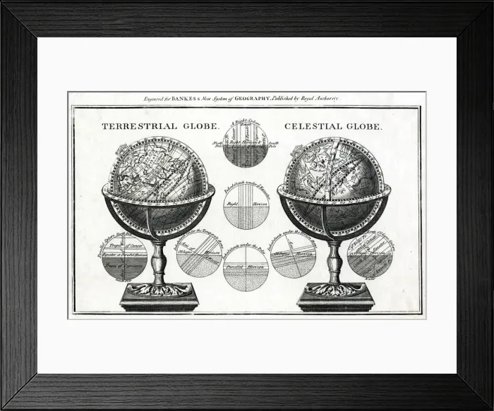 Framed Print : Terrestrial and Celestial Globes Framed Print : Terrestrial and Celestial Globes