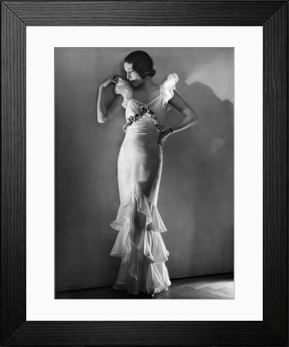 Framed Print : Flounced Evening Dress Framed Print : Flounced Evening Dress