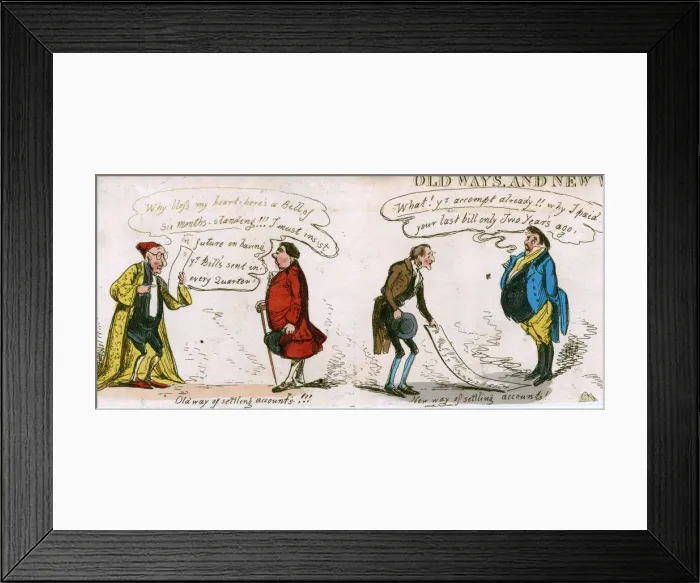 Framed Print : PAYING BILLS C1830 Framed Print : PAYING BILLS C1830