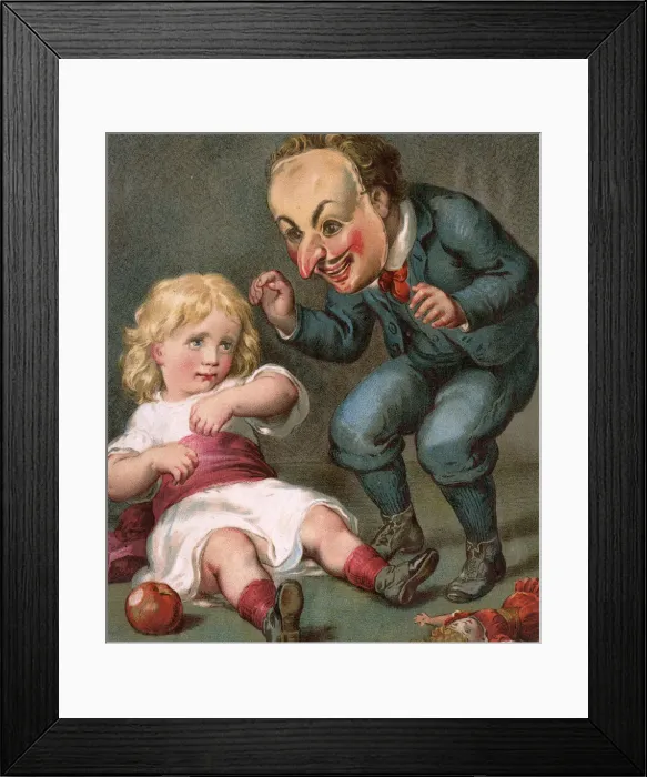 Framed Print : BOY IN MASK AND SISTER Framed Print : BOY IN MASK AND SISTER