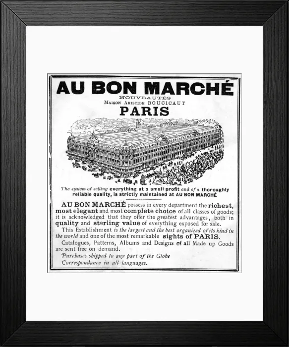 Framed Print : AU BON MARCHE AD 1892 Framed Print : AU BON MARCHE AD 1892