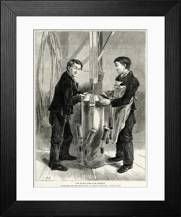 Framed Print : BLIND SASH MAKERS 1870 Framed Print : BLIND SASH MAKERS 1870