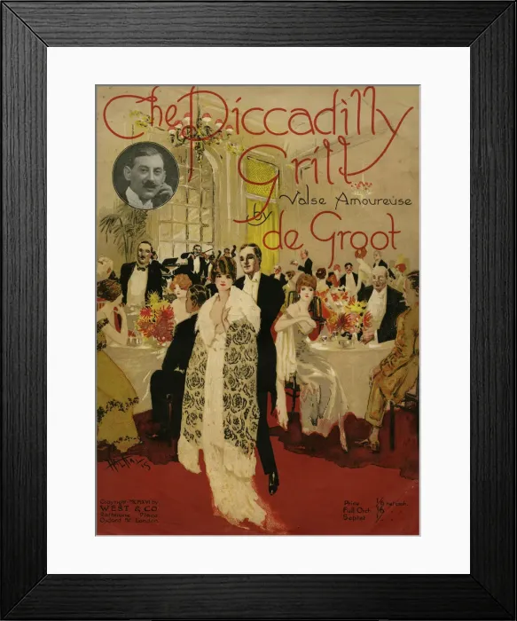 Framed Print : Piccadilly Grill 1915 Framed Print : Piccadilly Grill 1915