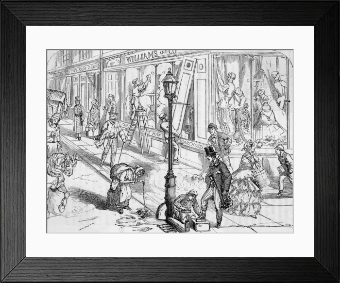 Framed Print : SHOPS OPEN AT 8AM Framed Print : SHOPS OPEN AT 8AM