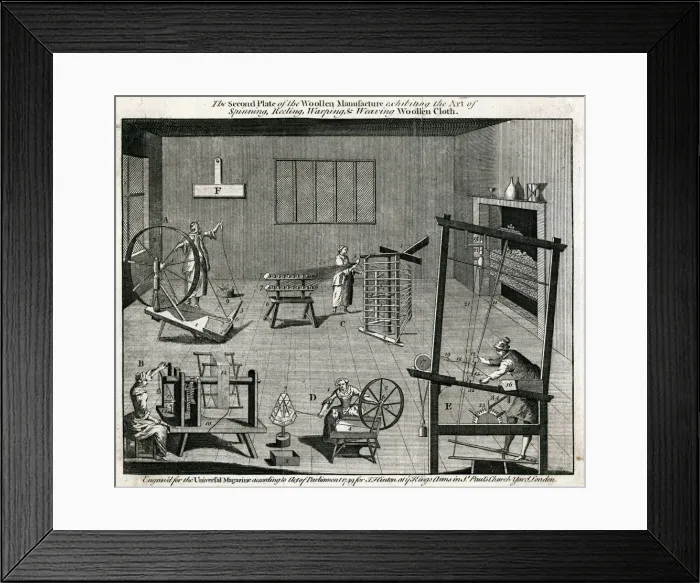 Framed Print : WOOL PROCESSING Framed Print : WOOL PROCESSING