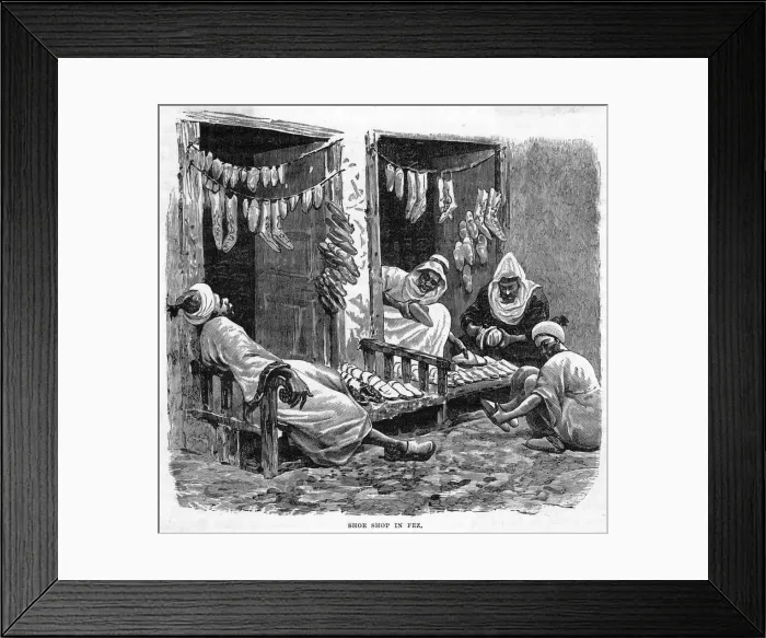 Framed Print : MOROCCAN SHOE SHOP C1870 Framed Print : MOROCCAN SHOE SHOP C1870
