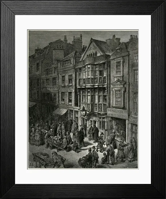 Framed Print : Bishopsgate Street 1872 Framed Print : Bishopsgate Street 1872