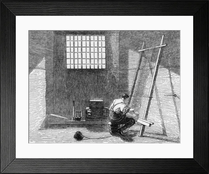 Framed Print : PRISON / MAT-MAKING / 1873 Framed Print : PRISON / MAT-MAKING / 1873