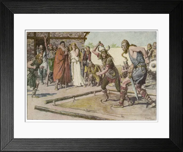 Framed Print : VIKING DUEL / 1927 Framed Print : VIKING DUEL / 1927