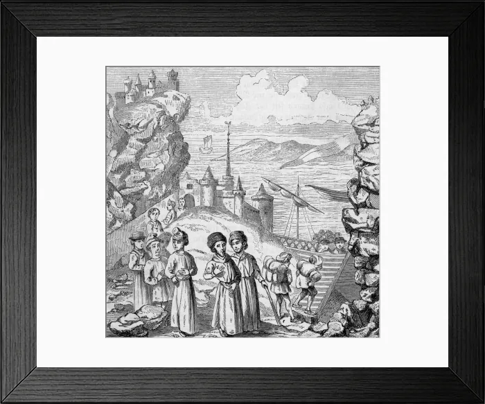 Framed Print : GERMAN TRADE SHIP LEAVES Framed Print : GERMAN TRADE SHIP LEAVES