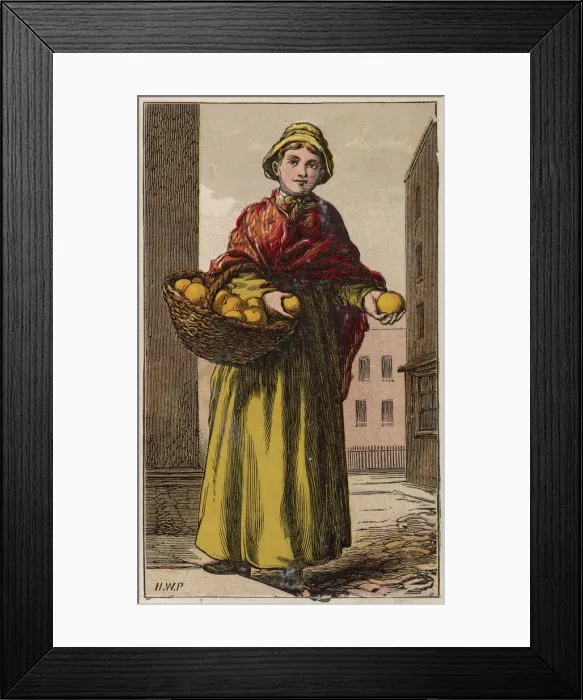 Framed Print : LONDON ORANGE SELLER Framed Print : LONDON ORANGE SELLER