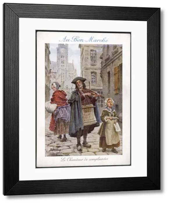 Framed Print : FRENCH BALLAD SELLER Framed Print : FRENCH BALLAD SELLER