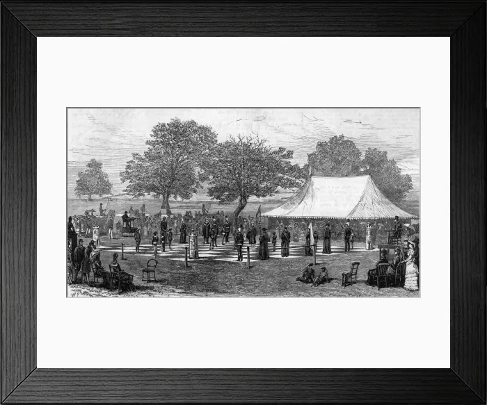Framed Print : Chess with living pieces 1882 Framed Print : Chess with living pieces 1882