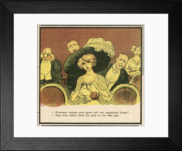 Framed Print : THEATREGOER IN BIG HAT 1914 Framed Print : THEATREGOER IN BIG HAT 1914