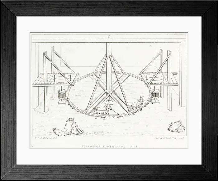 Framed Print : DONKEY-POWERED MILL Framed Print : DONKEY-POWERED MILL