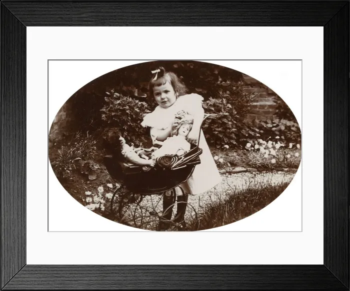 Framed Print : GIRLS DOLLS IN PRAM Framed Print : GIRLS DOLLS IN PRAM