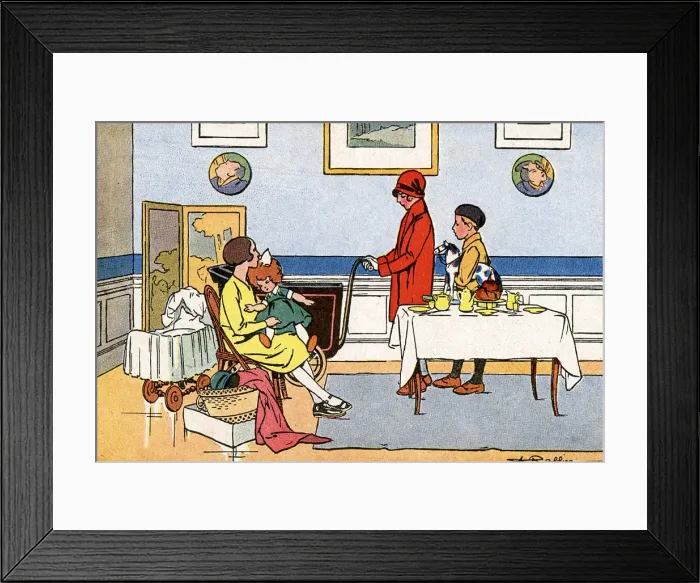 Framed Print : PLAYING HOUSE WITH DOLLS Framed Print : PLAYING HOUSE WITH DOLLS