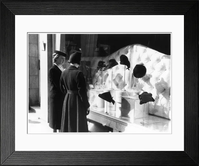 Framed Print : WINDOW SHOPPING FOR HATS Framed Print : WINDOW SHOPPING FOR HATS