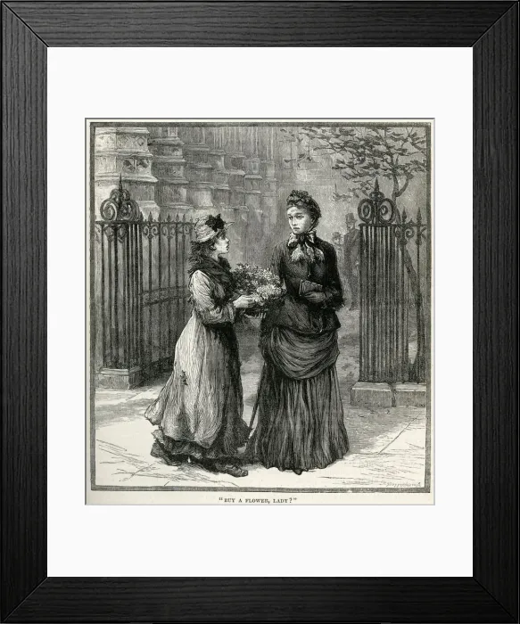 Framed Print : BUY A FLOWER, LADY? 1887 Framed Print : BUY A FLOWER, LADY? 1887