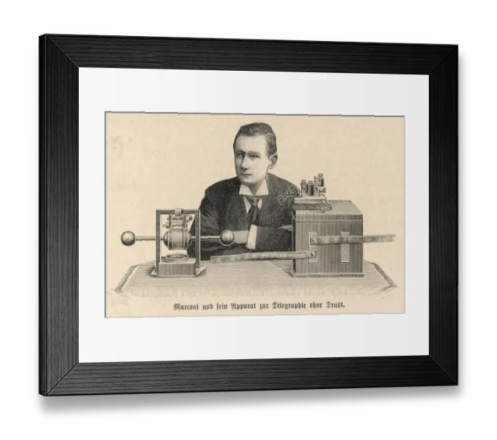Framed Print : MARCONI AND APPARATUS Framed Print : MARCONI AND APPARATUS