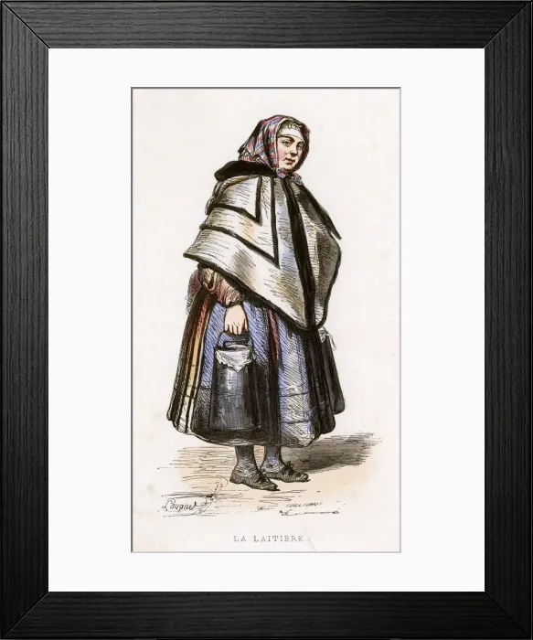 Framed Print : FRENCH MILK SELLER Framed Print : FRENCH MILK SELLER