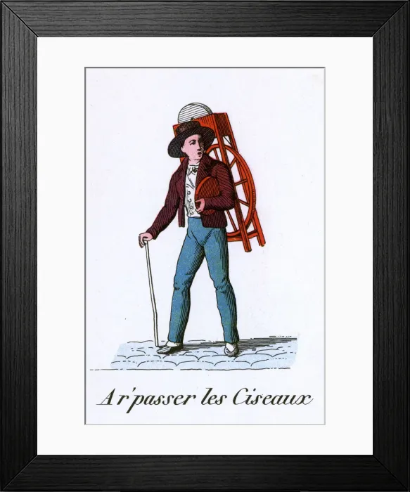Framed Print : FRENCH KNIFE SHARPENER Framed Print : FRENCH KNIFE SHARPENER