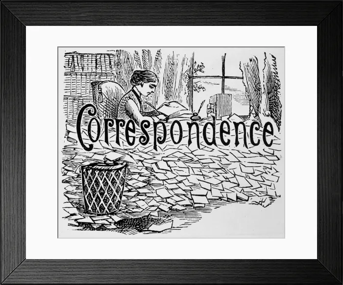 Framed Print : BUSY CORRESPONDENT Framed Print : BUSY CORRESPONDENT