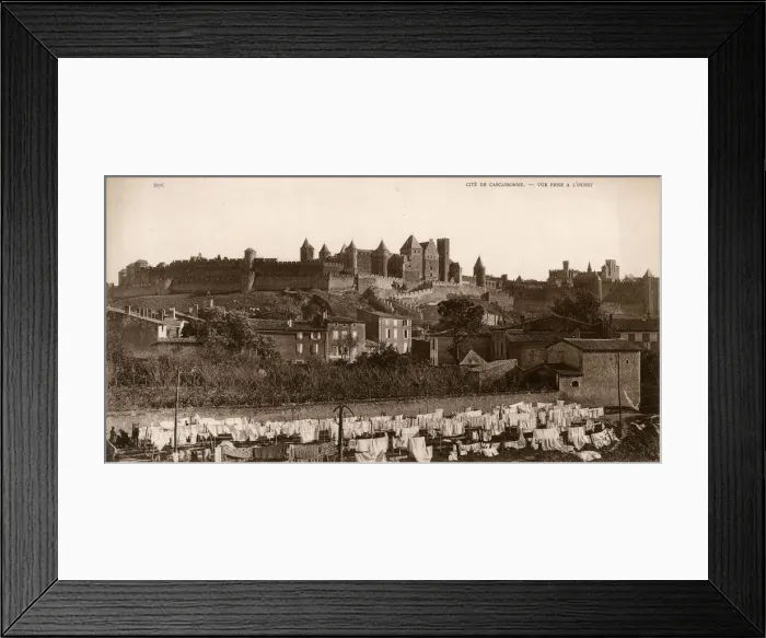 Framed Print : CARCASSONNE / FROM WEST Framed Print : CARCASSONNE / FROM WEST