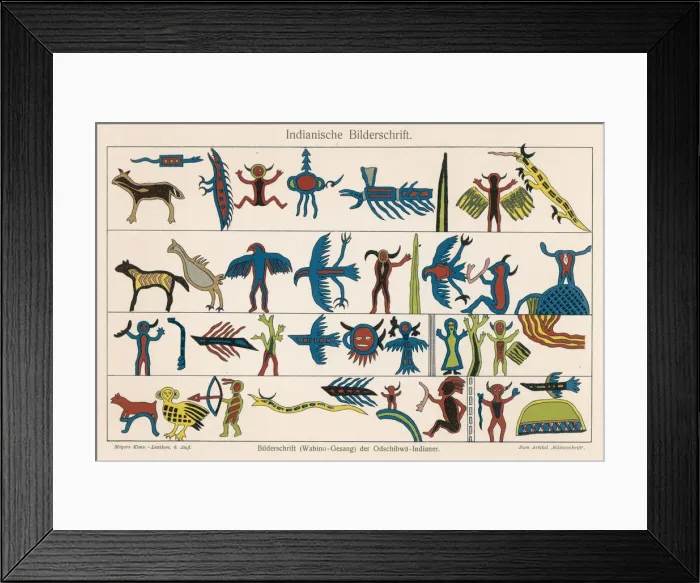 Framed Print : OJIBWAY PICTURE WRITING Framed Print : OJIBWAY PICTURE WRITING