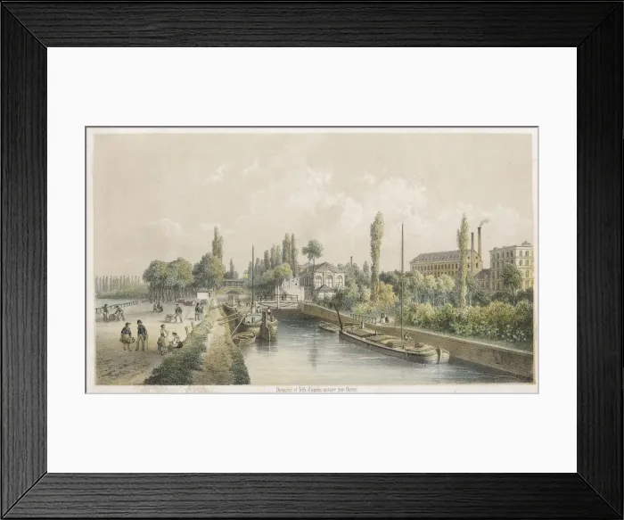 Framed Print : Lille - Canal - Gardens Framed Print : Lille - Canal - Gardens