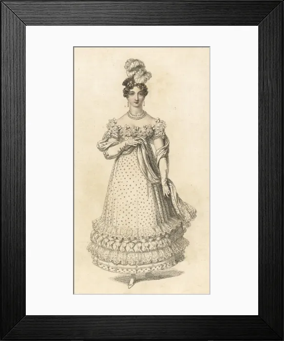 Framed Print : EVENING DRESS 1819 Framed Print : EVENING DRESS 1819