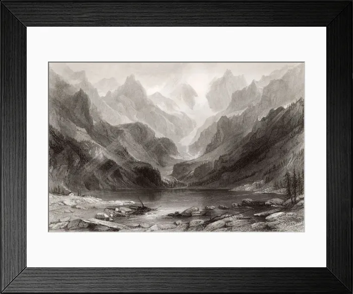 Framed Print : PYRENEES / LAC GAUBE C1835 Framed Print : PYRENEES / LAC GAUBE C1835