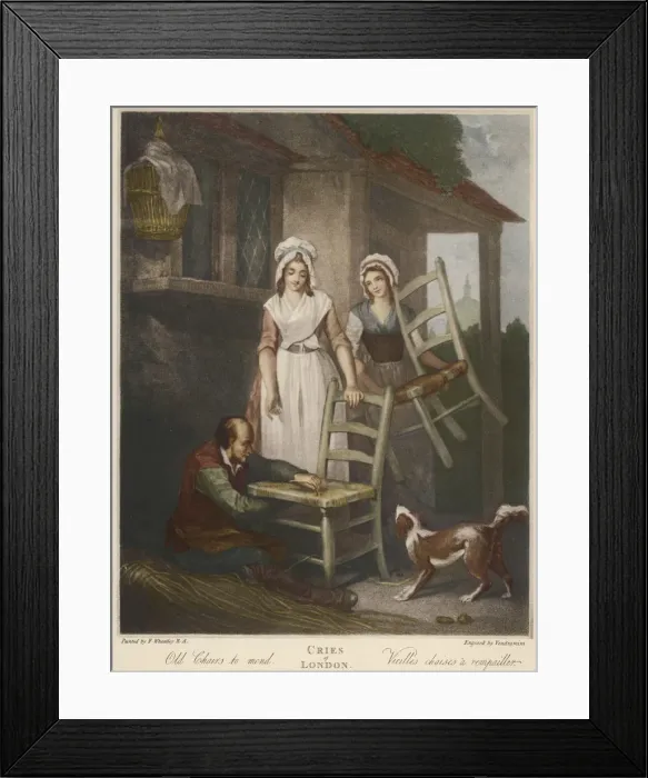 Framed Print : Trade - Mending a Chair Framed Print : Trade - Mending a Chair