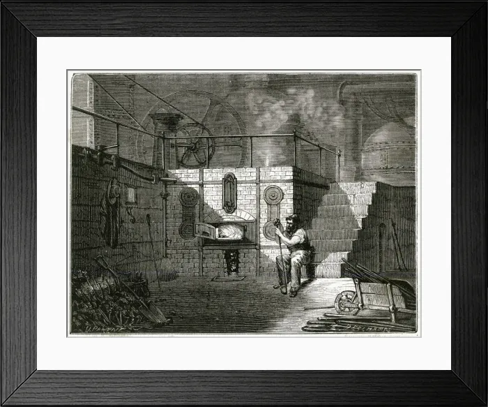 Framed Print : FURNACE OF STEAM ENGINE Framed Print : FURNACE OF STEAM ENGINE