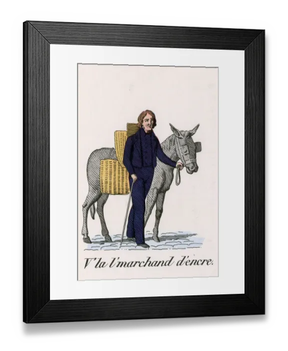 Framed Print : PARIS INK SELLER Framed Print : PARIS INK SELLER