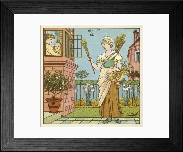 Framed Print : Elegant Broom Seller Framed Print : Elegant Broom Seller