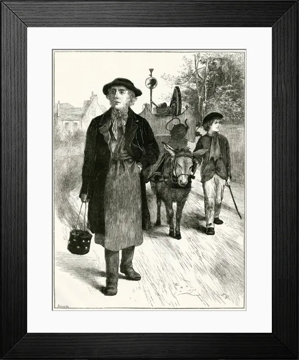 Framed Print : THE VILLAGE TINKER 1870 Framed Print : THE VILLAGE TINKER 1870