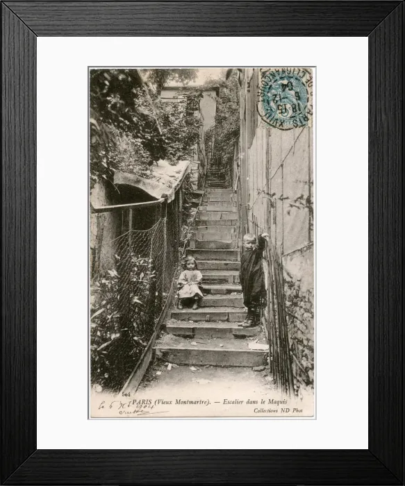 Framed Print : Butte Steps, Montmartre, Paris, France Framed Print : Butte Steps, Montmartre, Paris, France