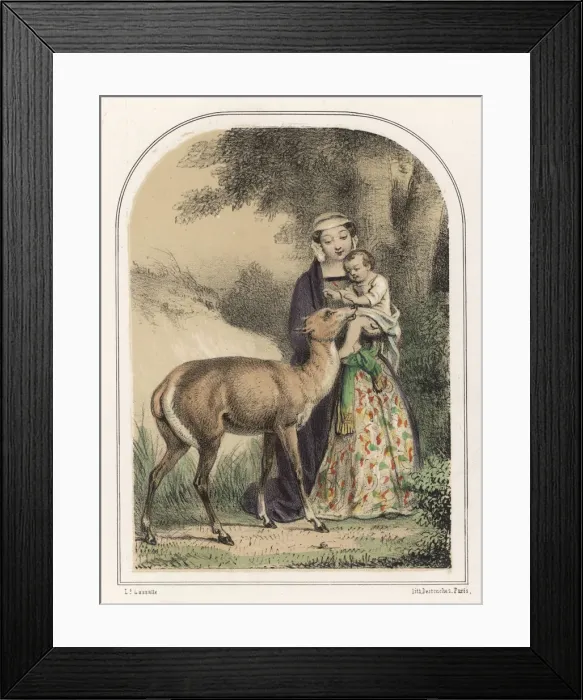Framed Print : GENEVIEVE SAVED BY DEER Framed Print : GENEVIEVE SAVED BY DEER